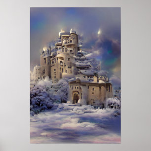 Retro-Schloss, Vintage-Schloss, Mittelalterliche B Poster