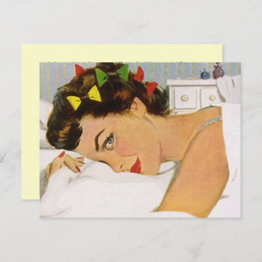 Retro SCHLUMMER Party Einladung (Vorne/Hinten)