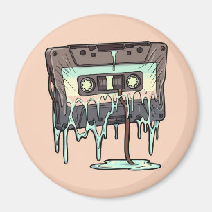 Retro schmelzendes Kassettenband Vaporwave Magnet