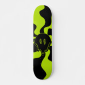 Retro-Schmelzlächeln in Lime Green und Schwarz Skateboard (Vorne)