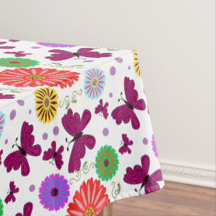 Retro-Schmetterling Blumenmuster Farbige Volkskuns Tischdecke