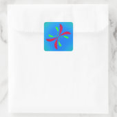 Retro Schmetterling Quadratischer Aufkleber (Tasche)