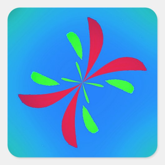 Retro Schmetterling Quadratischer Aufkleber (Vorderseite)