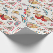 Retro-Schmetterlinge Geschenkpapier (Ecke)