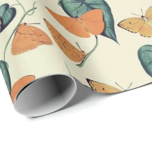 Retro-Schmetterlinge Geschenkpapier (Rolleneckpunkt)