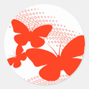 Retro-Schmetterlinge Runder Aufkleber