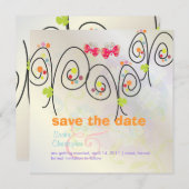 Retro-Schmetterlinge + Spring Bouquet/ Save the Da Save The Date (Vorne/Hinten)