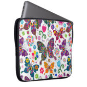Retro-Schmetterlinge und Blume Laptopschutzhülle (Vorne Rechts)