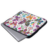 Retro-Schmetterlinge und Blume Laptopschutzhülle (Vorne Knopf)