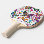 Retro-Schmetterlinge und Blume Tischtennis Schläger (Vorderseite)