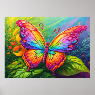 Retro-Schmetterlings-Kunstillustration Poster