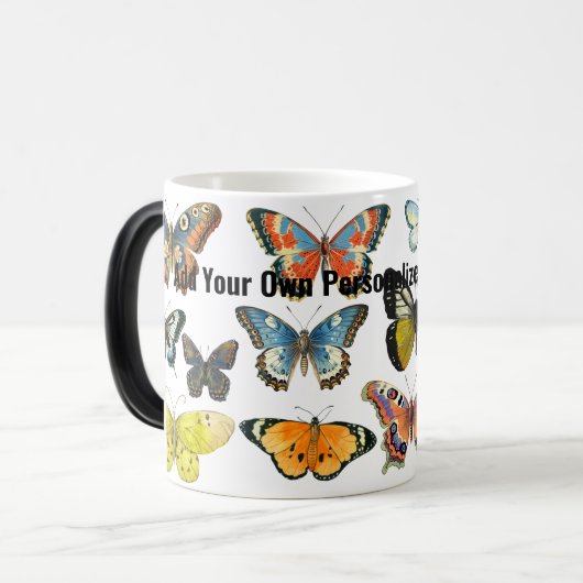 Retro-Schmetterlingsinsekt-Liebhaber Keramik Kaffe Kaffeetasse (Vorderseite Links)