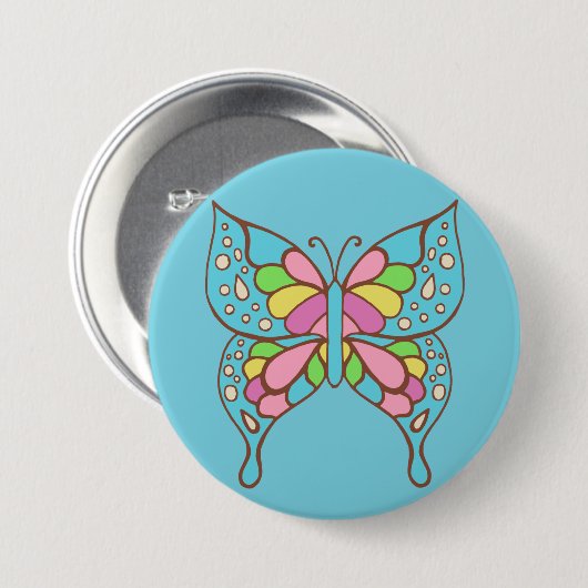 Retro-Schmetterlingsknopf Button (Vorne & Hinten)