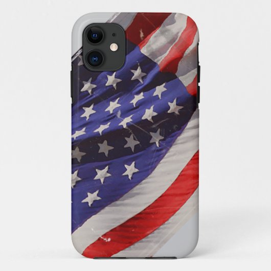 Retro Schmutz-Fliegen-Flagge von Amerika Case-Mate iPhone Hülle (Rückseite)