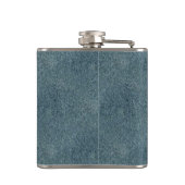 Retro Schmutz-Veloursleder-kundenspezifische blaue Flachmann (Rückseite)