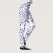 Retro Schmutzmarinemit blumenmuster Leggings (Rechts)