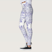 Retro Schmutzmarinemit blumenmuster Leggings (Links)