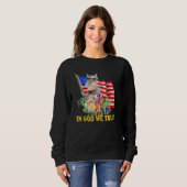 Retro Schnauzer Us Flag In God We Trust July 4th U Sweatshirt (Vorne ganz)