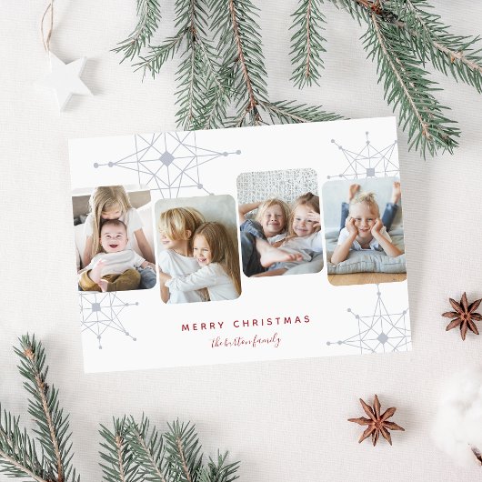 Retro-Schnee | 4 Foto Collage Frohe Weihnachten