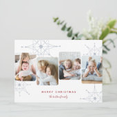 Retro-Schnee | 4 Foto Collage Frohe Weihnachten (Stehend Vorderseite)