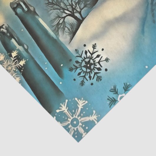 Retro-Schnee-Weihnachtswelt Seidenpapier (Ausschnitt)