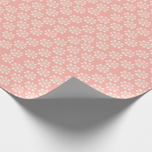 Retro-Schneeflocke auf der Rose Rosa Geschenkpapier (Ecke)