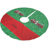 Retro Schneeflocken des personalisierten Polyester Weihnachtsbaumdecke (Schrägansicht)