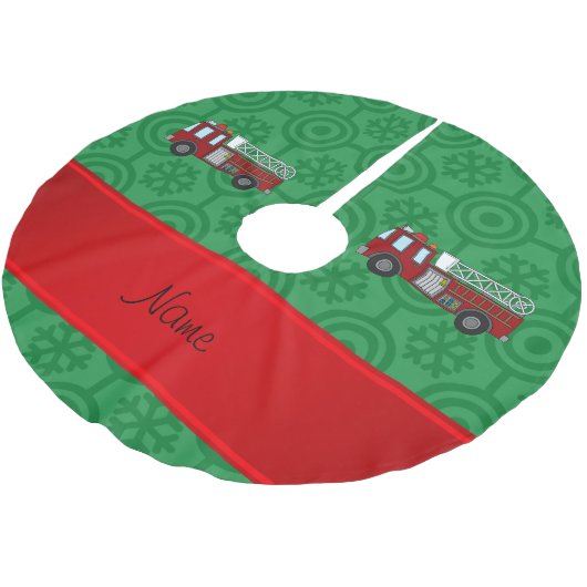 Retro Schneeflocken des personalisierten Polyester Weihnachtsbaumdecke (Schrägansicht)