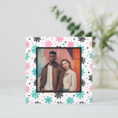 Retro-Schneeflocken Feiertagskarte (Stehend Vorderseite)