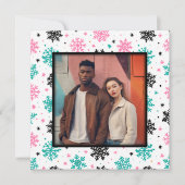 Retro-Schneeflocken Feiertagskarte (Vorderseite)