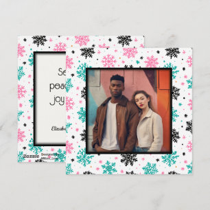 Retro-Schneeflocken Feiertagskarte