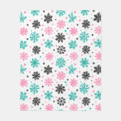 Retro-Schneeflocken Fleecedecke (Vorderseite)