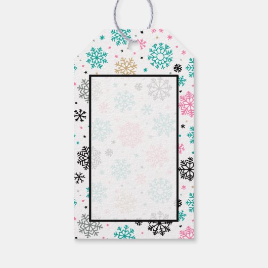 Retro-Schneeflocken Geschenkanhänger (Rückseite)