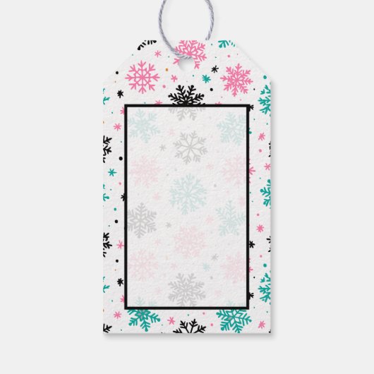 Retro-Schneeflocken Geschenkanhänger (Rückseite)