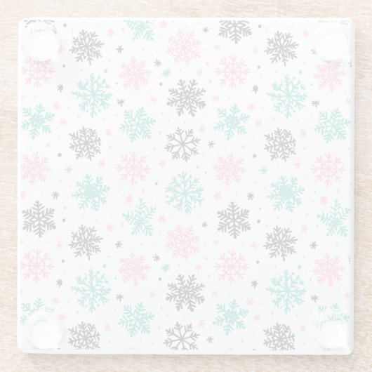 Retro-Schneeflocken Glasuntersetzer (Rückseite)