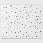 Retro-Schneeflocken im skandinavischen Doodle-Stil Geschenkpapier (Flach)
