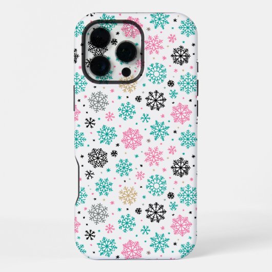 Retro-Schneeflocken iPhone Hülle (Rückseite)