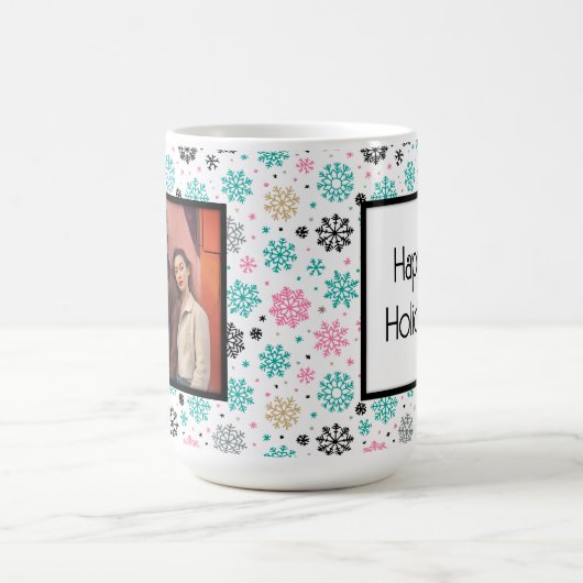 Retro-Schneeflocken Kaffeetasse (Mittel)