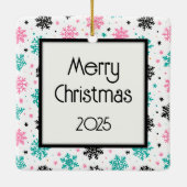 Retro-Schneeflocken Keramikornament (Rückseite)