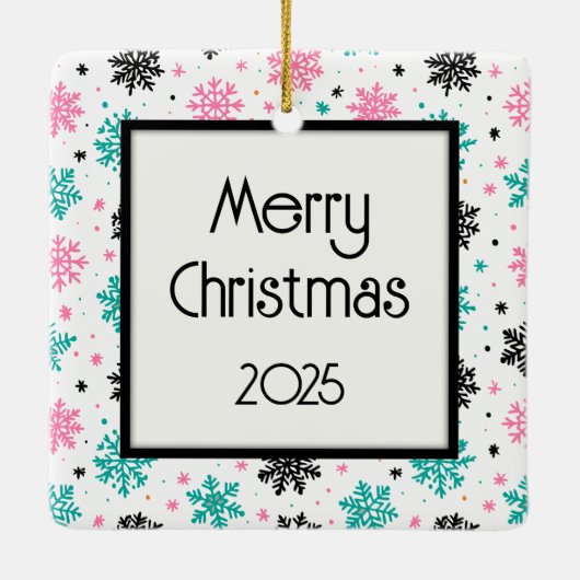 Retro-Schneeflocken Keramikornament (Rückseite)