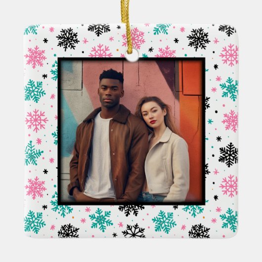 Retro-Schneeflocken Keramikornament (Vorderseite)