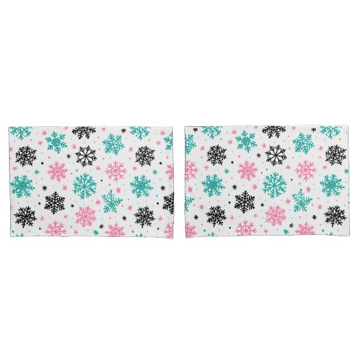Retro-Schneeflocken Kissenbezug (Vorderseite-Set)