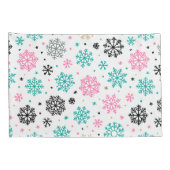 Retro-Schneeflocken Kissenbezug (Rückseite-Rechts)