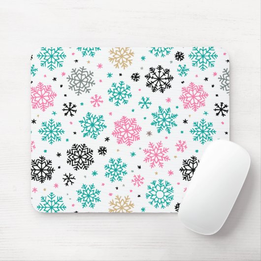 Retro-Schneeflocken Mousepad (Mit Mouse)