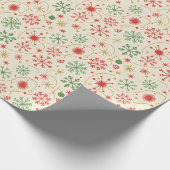 Retro-Schneeflocken-Muster Geschenkpapier (Ecke)