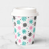 Retro-Schneeflocken Pappbecher (Rechts)