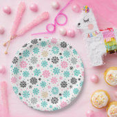 Retro-Schneeflocken Pappteller (Party)