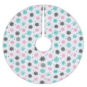 Retro-Schneeflocken Polyester Weihnachtsbaumdecke (Vorderseite)