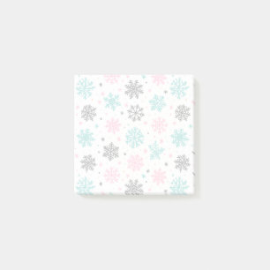 Retro-Schneeflocken Post-it Klebezettel