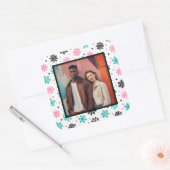 Retro-Schneeflocken Quadratischer Aufkleber (Umschlag)